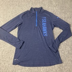 Seattle Seahawks Pullover Mens Medium Blue NFL On Field Dri Fit Quarter Zip Nike
