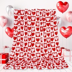Valentine&rsquo;s Day Throw Blanket Red Pink Heart Plaid Fuzzy Blanket Romantic Love..