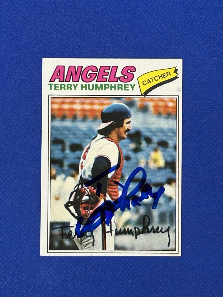 1977 Terry Humphrey Topps Autograph Signed Auto Card #369 Angels
