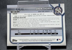 Drew Thorpe 1st Chrome Refractor Rookie 2022 Bowman Draft Card #BDC-25 Yankees