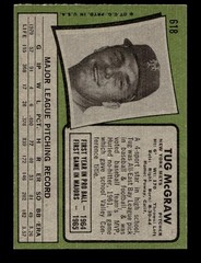 1971 Topps #618 Tug McGraw Mets EX-MT+ *9s