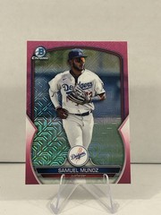 2023 Bowman Chrome #BCP-182 Samuel Munoz Prospects Fuchsia Mojo Refractor #/199