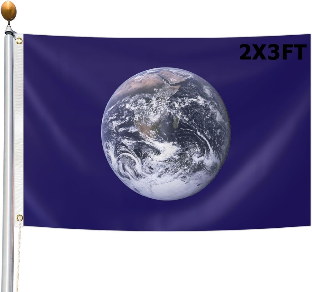 Kartasura Earth Day Flag 2x3FT Gypsies Gypsy 3 Ply Double Sided blue-01