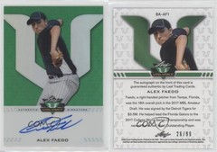 2017 Leaf Valiant Draft Green 26/99 Alex Faedo #BA-AF1 Auto 08jk