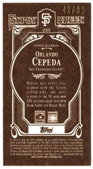 ORLANDO CEPEDA 2012 Topps Gypsy Queen Mini Sepia /99 SP #235 GIANTS