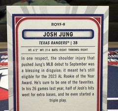 2023 Bowman Mega – #ROYF-9 Josh Jung (RC) Pink Mojo Refractor 190/199 – Rangers