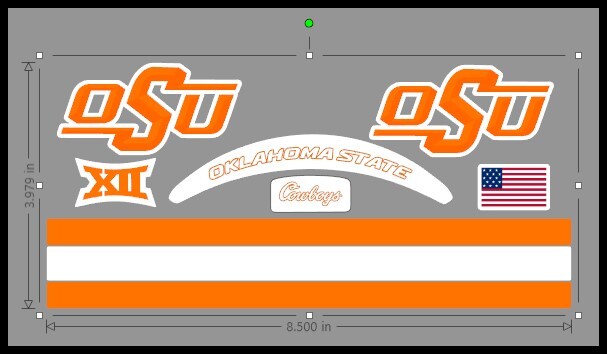 FULL SIZE Oklahoma State Cowboys Helmet Decals – 8 designs to choose from
