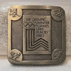 Vintage Lake Placid 1980 Winter Olympics 2.5” Belt Buckle