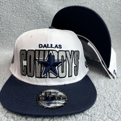 Dallas Cowboys Hat Cap Snapback White New Era Big Letters Throwback Blue Silver