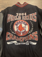 VTG Boston Red Sox Reversible Bomber Varsity Jacket JH Design Black Navy XL