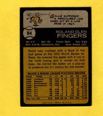 1973 Topps Rollie Fingers #84 Oakland A&rsquo;s VERY GOOD- FREE SHIPPING
