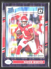 2024 Donruss Optic #300 Xavier Worthy Purple Shock