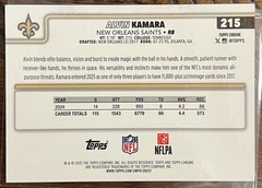 ALVIN KAMARA 2025 TOPPS CHROME #BA-AK BLACK WAVE REFRACTOR 5/10 SAINTS