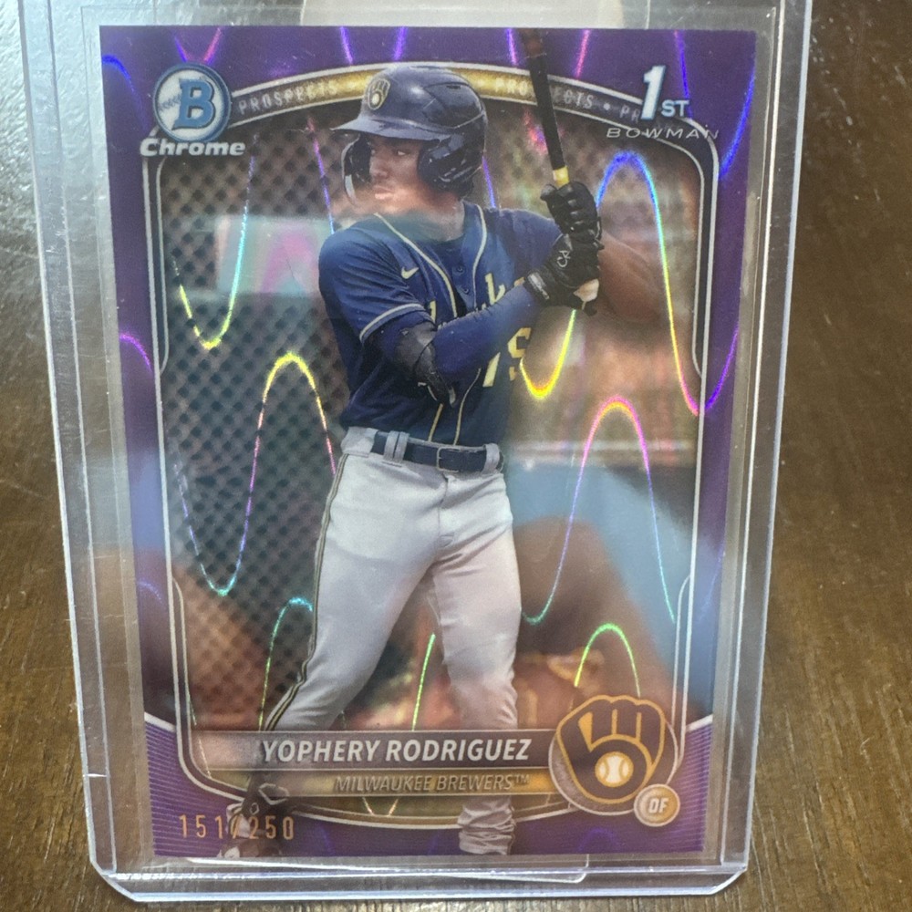 2025 Bowman – Chrome Prospects Yophery Rodriguez #BCP-36 Purple Raywave…/250
