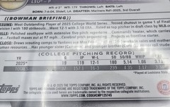 2025 Bowman Draft Chrome Kade Anderson Orange College Variation SSP /25 BDC-3