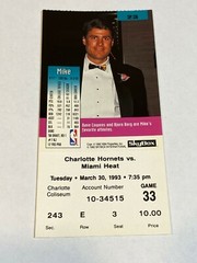 Charlotte Hornets Miami Heat NBA Ticket Stub #3 3-30-93 Rony Seikly Mike Gminski