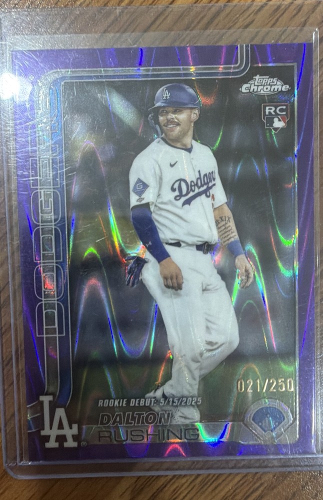 2025 Topps Chrome Update Series – Rookie Debut Dalton Rushing #USC151 Purple