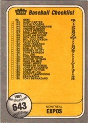 1981 FLEER #641-659 MLB Team Checklist Cards Clean! 81-FBBC