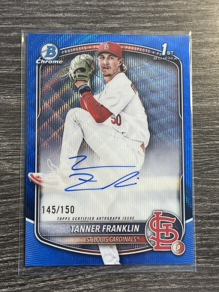 2025 Bowman Draft Chrome Tanner Franklin 1st Blue Wave Auto /150 #CPA-TF