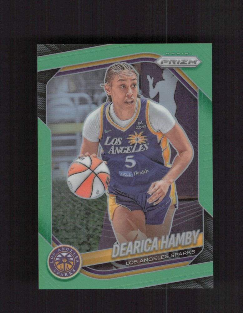 2025 Panini Prizm WNBA #39 Dearica Hamby Lime Green Prizms #/225