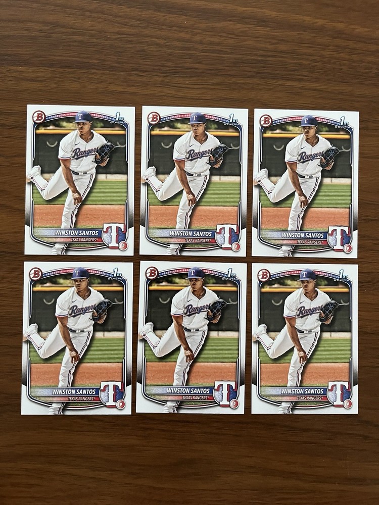 2025 Bowman Prospect Paper Winston Santos Texas Rangers #BP-121 6 Card Lot