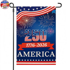 CIRCKOPS 250th Anniversary America Garden Flag, 12×18 12 x 18 inches, Red