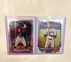 2025 1st Bowman Chrome, 2026 Laser Josuar Gonzalez Giants Lot 2 BCP-153 53