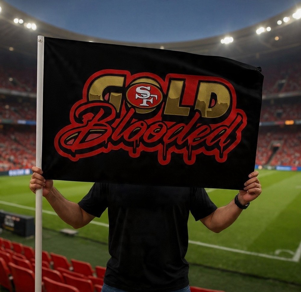 NFL American Football Flag Banner 3ft x 5ft FREE FAST SHIPPING (Gold Blooded)