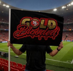 NFL American Football Flag Banner 3ft x 5ft FREE FAST SHIPPING (Gold Blooded)