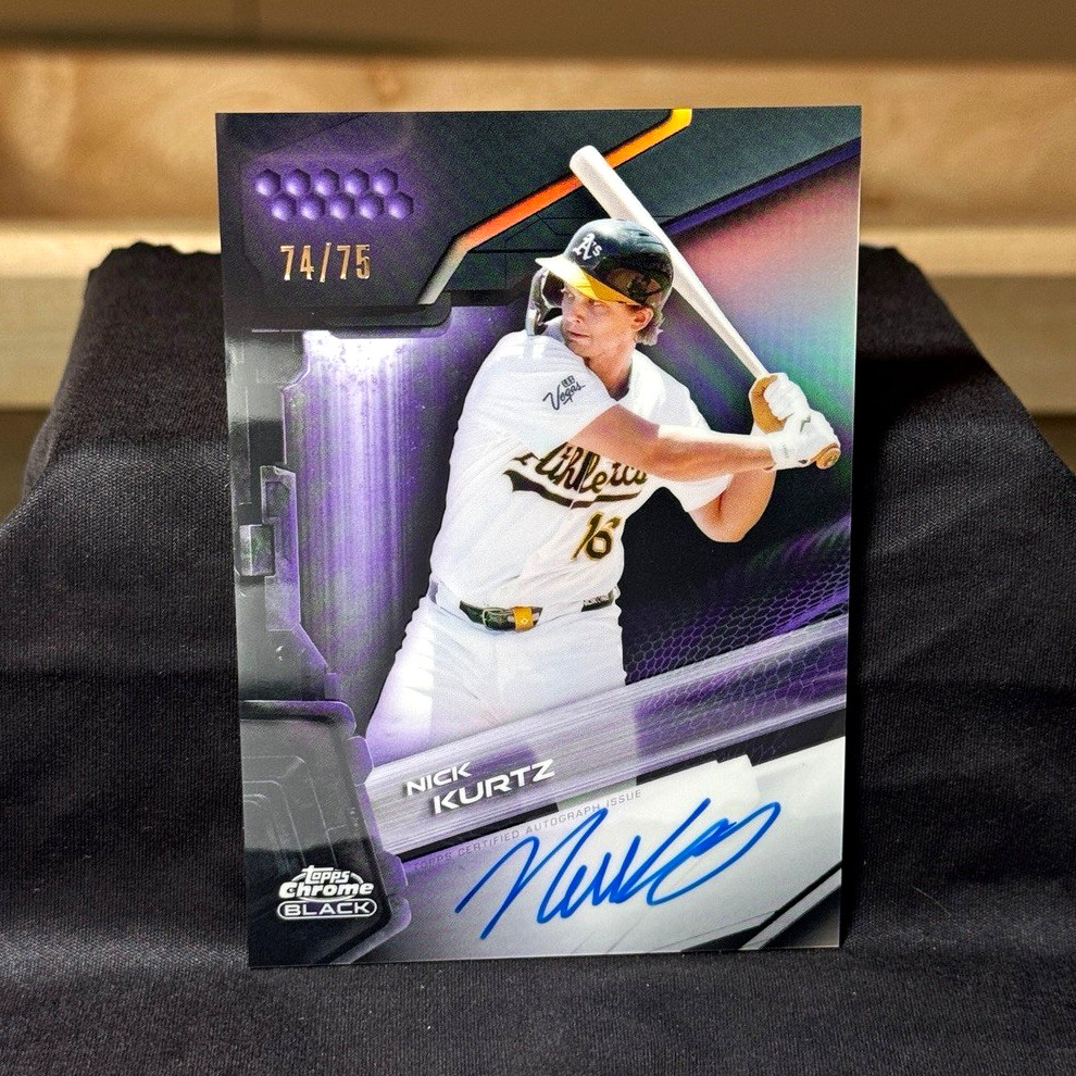 Topps Chrome Black 2026 Nick Kurtz Athletics Purple Refractor Auto #CBA-NK /75