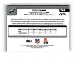 Jordan Davis 2025 Topps Chrome Sapphire Edition #249 Philadelphia Eagles