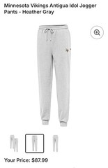 Minnesota Vikings Men’s Large Antigua Jogger Sweatpants Gray NFL – New