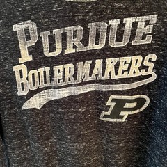 Purdue Boilermakers Women XL V Neck Tee T Shirt Gray Grey Colosseum Long Sleeve