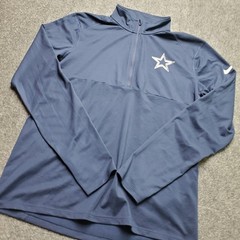 Nike Dallas Cowboys Womens Quarter Zip Pullover Jacket Medium M Navy Dri Fit NFL