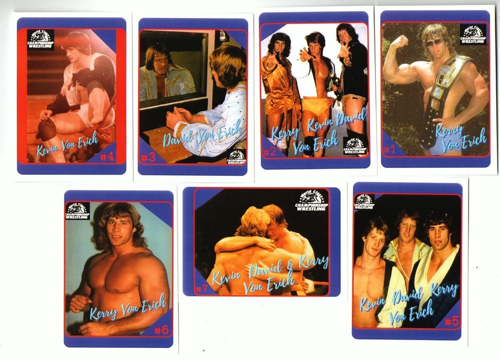 VON ERICH FAMILY SET #1 (7 CARDS) KEVIN DAVID KERRY WCCW NOVELTY WRESTLING