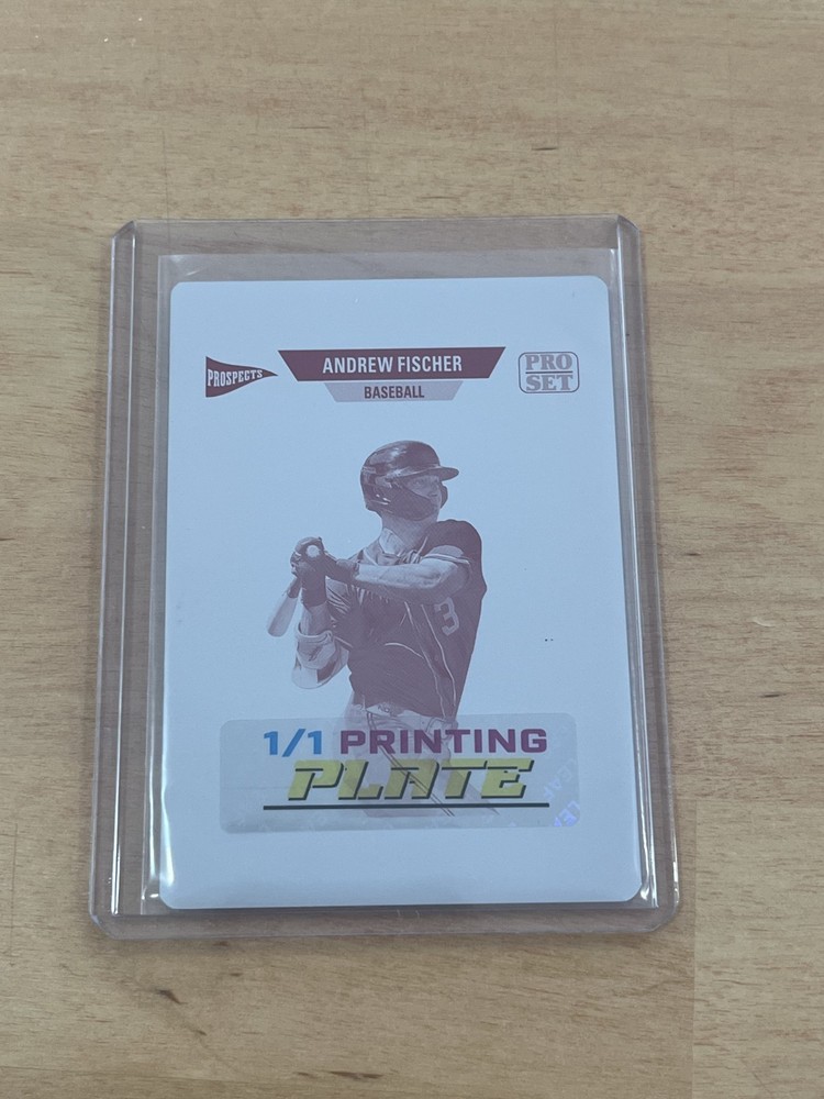 Andrew Fischer 2026 Leaf Pro Set Metal Baseball 1/1 Printing Plate