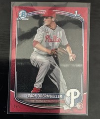 2025 Bowman Draft Cade Obermueller Red Mojo Refractor 1/5 SSP #BDC-80