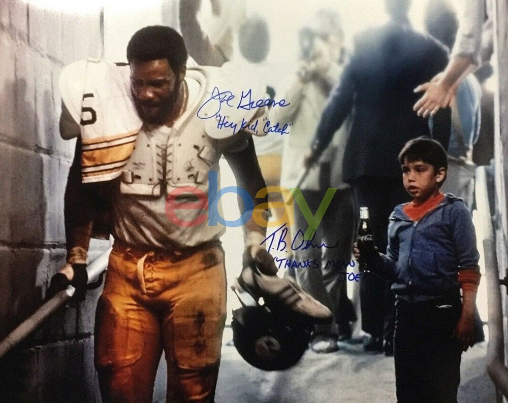 Mean Joe Greene Autographed Pittsburgh Steelers 8X10 PHOTO Man Cave Coke reprint