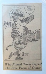 1968 Detroit Tigers World Series MVP Mickey Lolich vintage comic strip -Original
