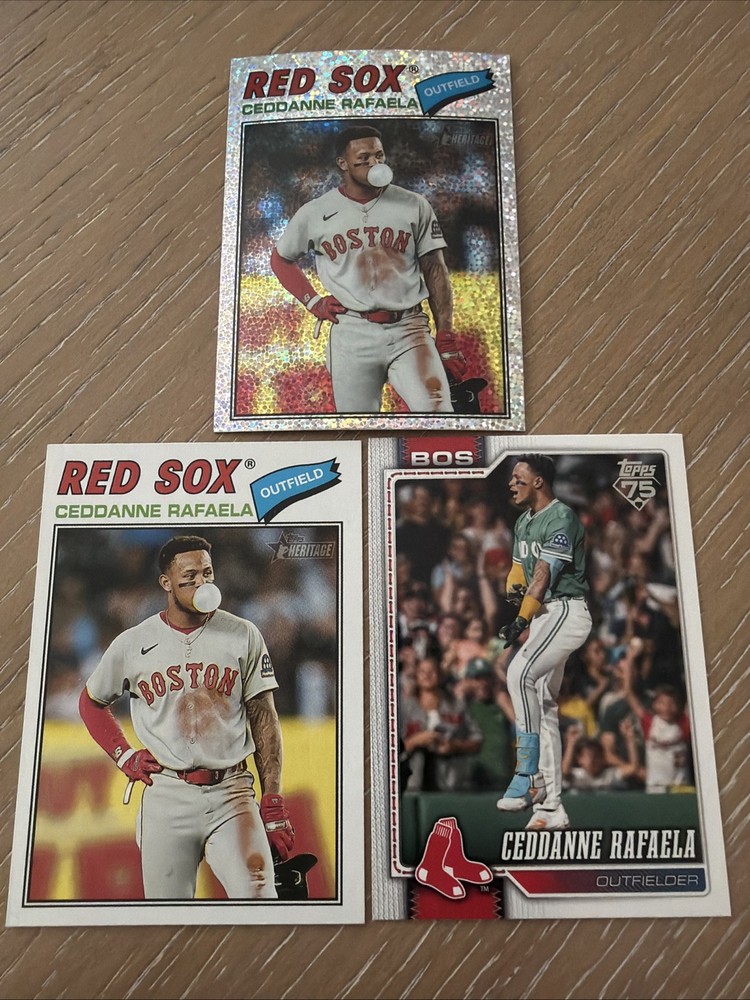 2026 Topps Ceddanne Rafaela 3 Card Lot-chrome Silver Sparkle, 2 Herit/topps Base