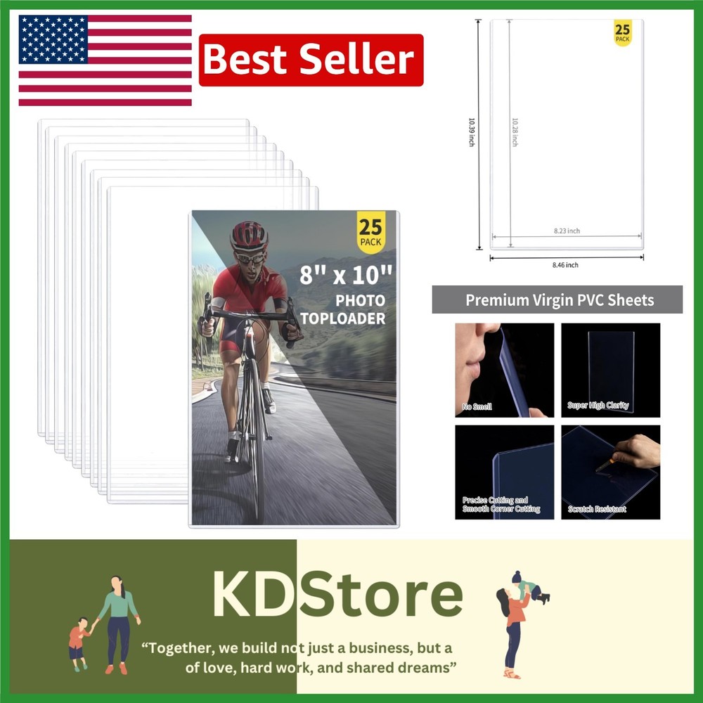 Versatile 25-Pack 8×10 Photo Holders – Toploaders for Art Protection