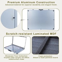 Card Show Display Case Large Aluminum 26&Prime;X17&Prime; Lockable Trading Card Display