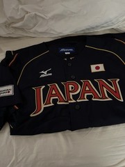 NEW MIZUNO Japan WBC WORLD BASEBALL Classic Jersey Navy Red Embroidery Blank XL
