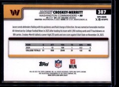 2025 Topps Chrome #387 Jacory Croskey-Merritt Pink X-Fractor