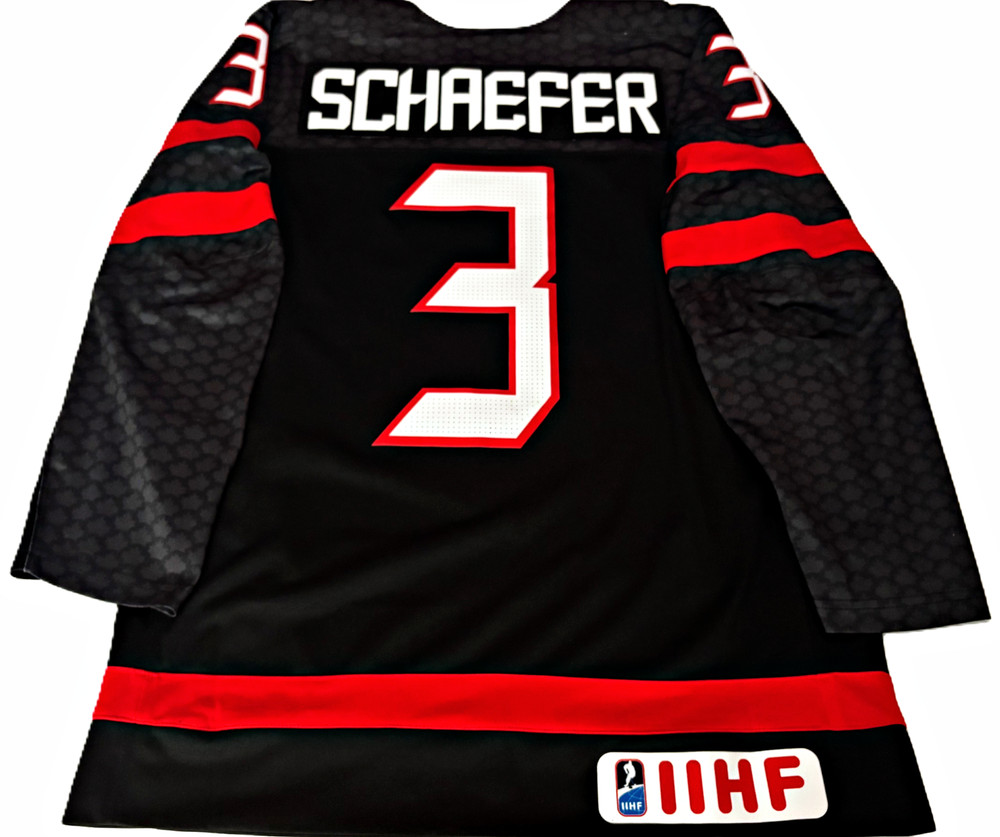 NWT-S * MATTHEW SCHAEFER #3 TEAM CANADA BLK/3rd LICENSED IIHF NIKE HOCKEY JERSEY