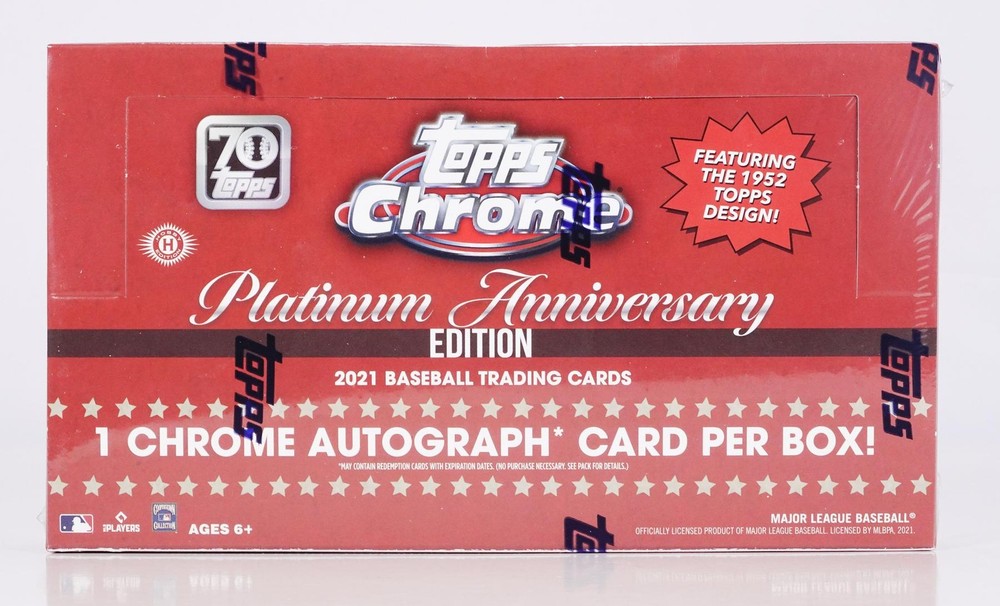 2021 TOPPS CHROME PLATINUM ANNIVERSARY BASEBALL HOBBY BOX