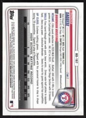 2020 Bowman Draft #BD-167 THOMAS SAGGESE Chrome Prospects Rangers