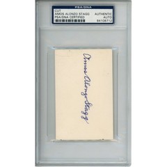 Amos Alonzo Stagg Signed University of Chicago 2 1/2 x 4&Prime; Cut PSA Slabbed 54791