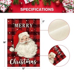 AVOIN colorlife Merry Christmas Santa Garden Size-12 x 18&Prime;, Red and Black