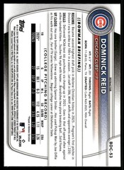2025 Bowman Draft #BDC-53 Dominick Reid Chrome Refractor